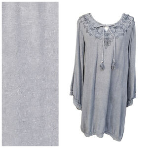 Women S.R. FASHION Dress Gray Size L